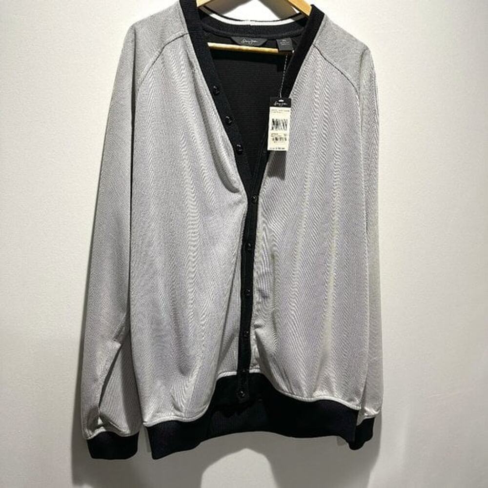 Sean John Men’s Cardigan Sweater Button Front Black Gray Jacket - Size XXL - Picture 1 of 5